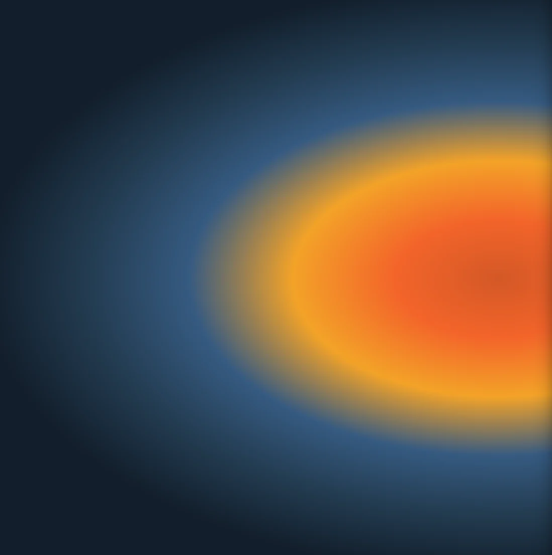 A radial gradient on the right side that extends towards the left side.