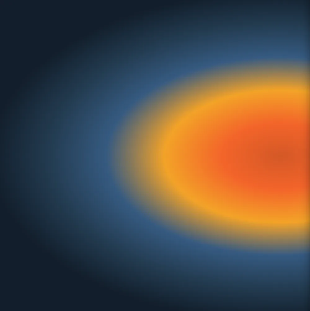 A radial gradient on the right side that extends towards the left side.