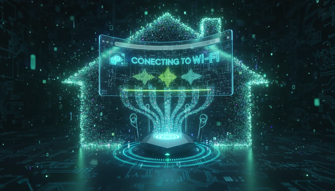 A futuristic web browser connects to local Wifi