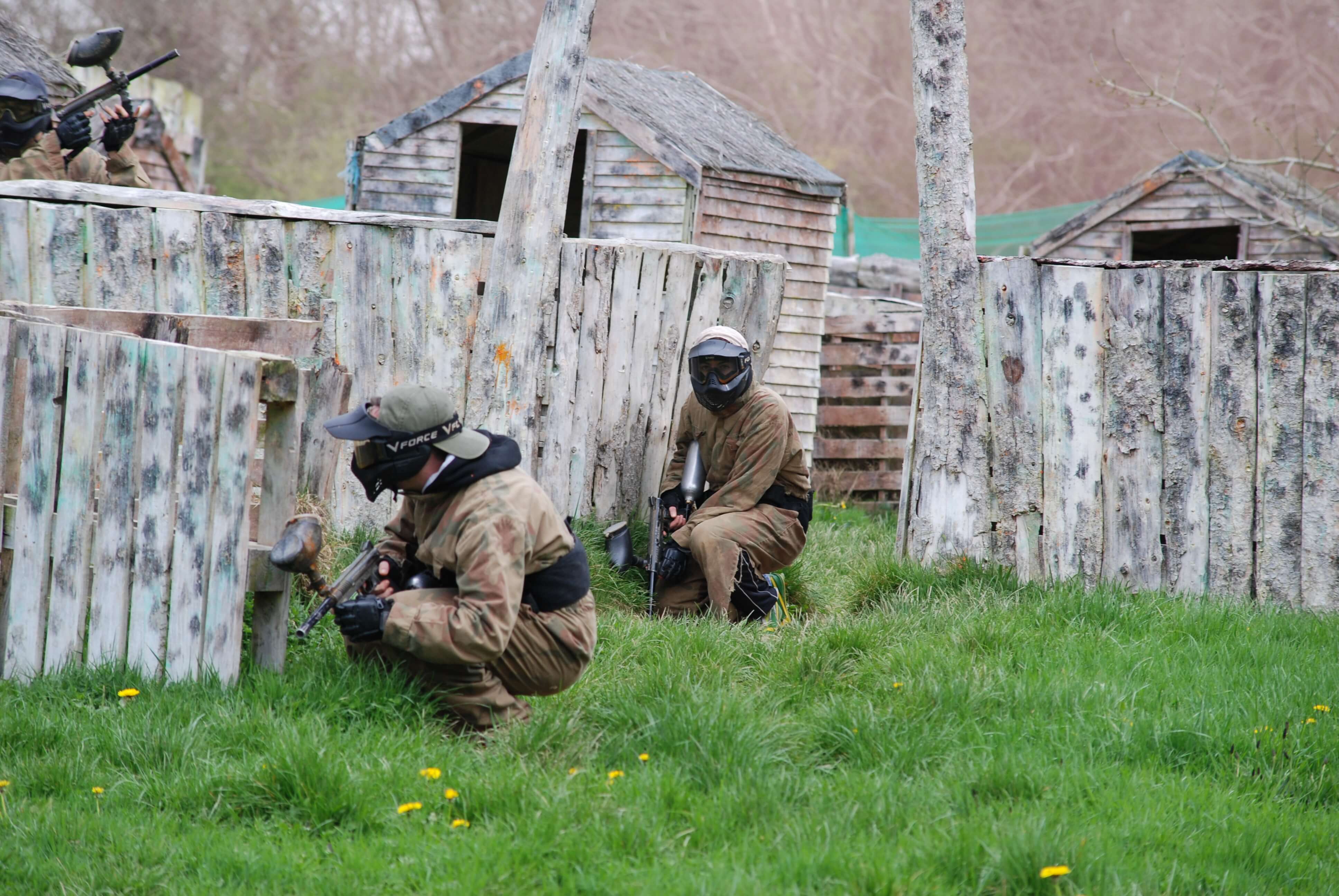 Players defending the village