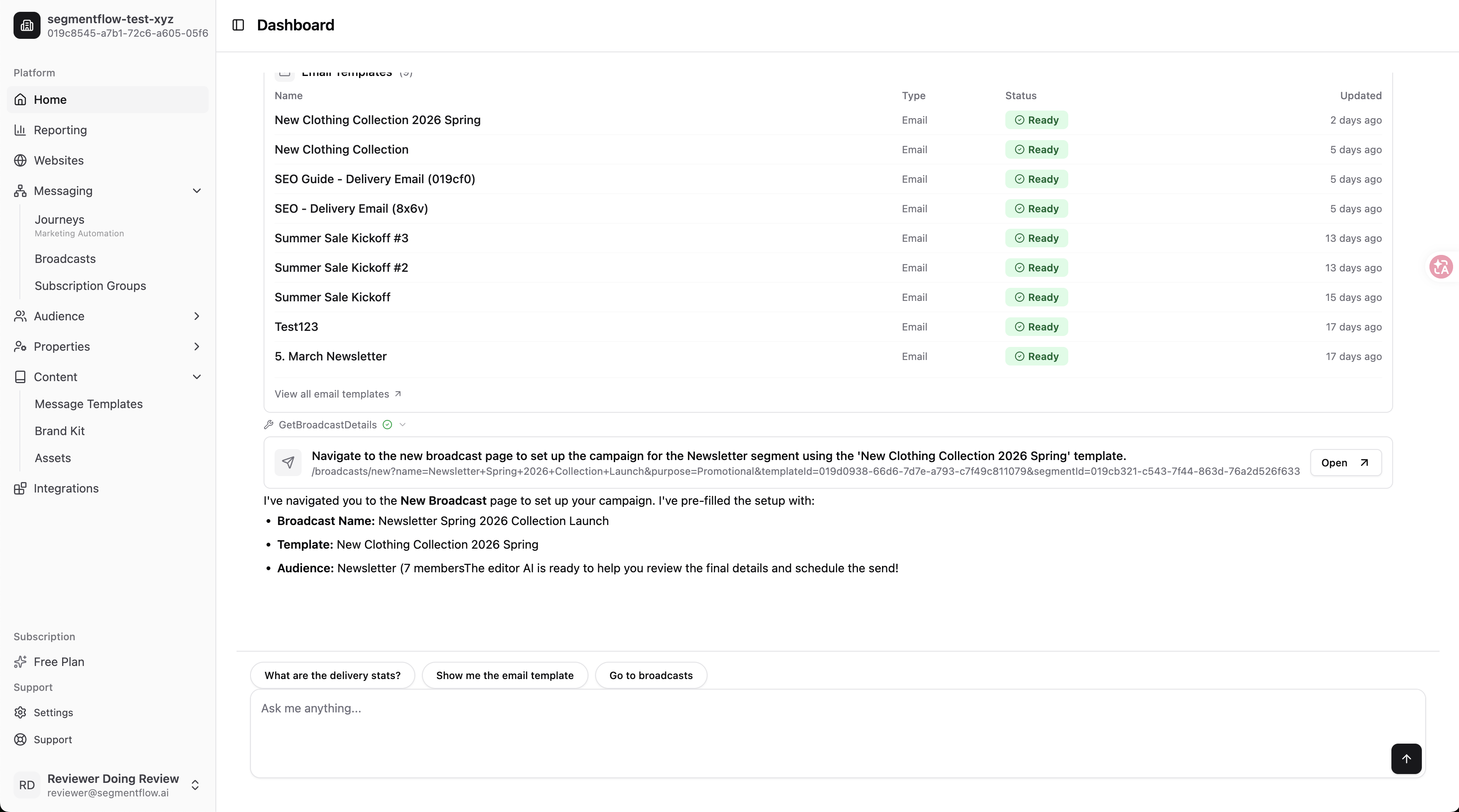 SegmentFlow.ai - The 60-Second Marketing Team preview