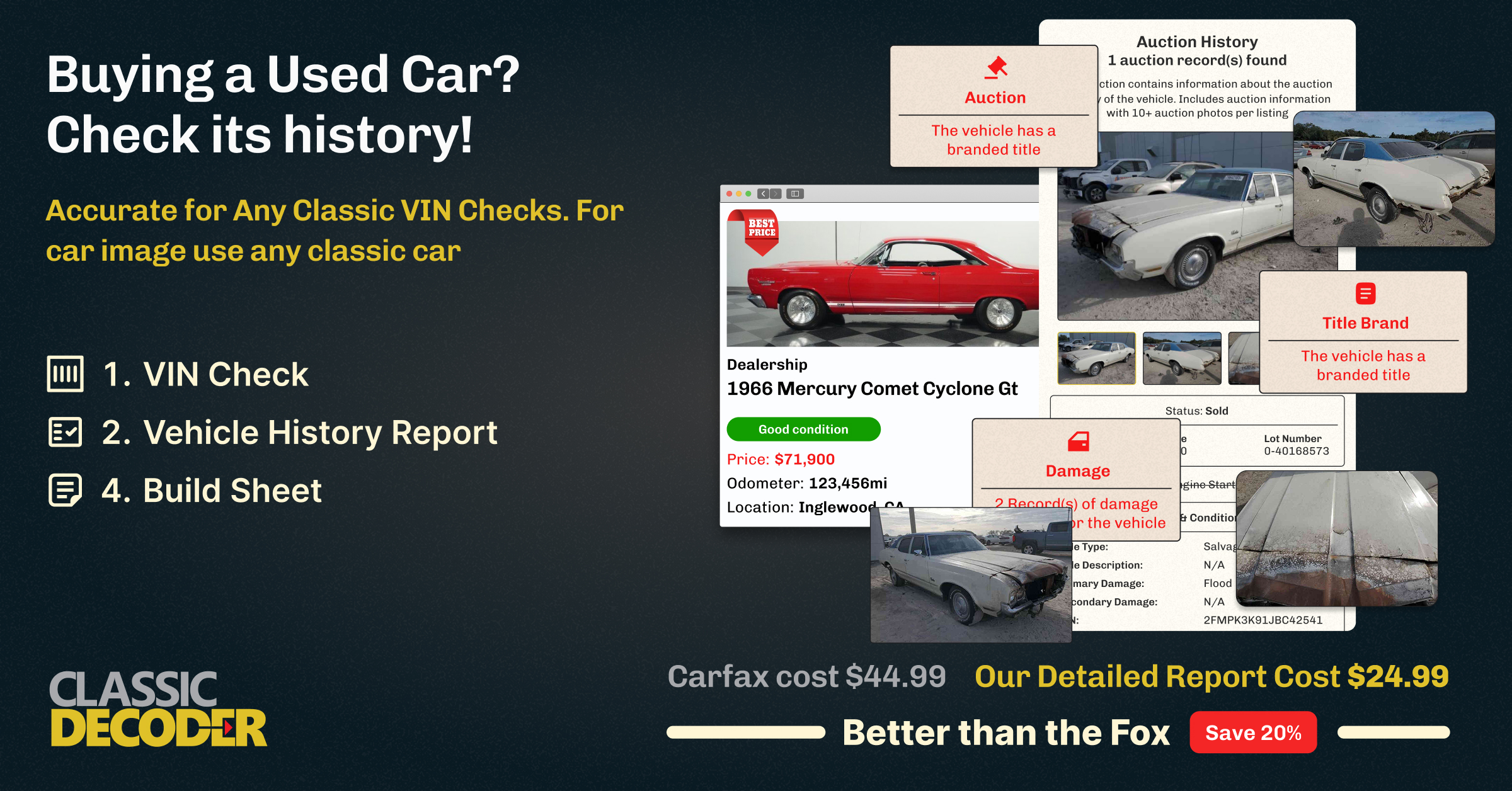 Classic Decoder - VIN Lookup, Vehicle History & Build Sheet preview