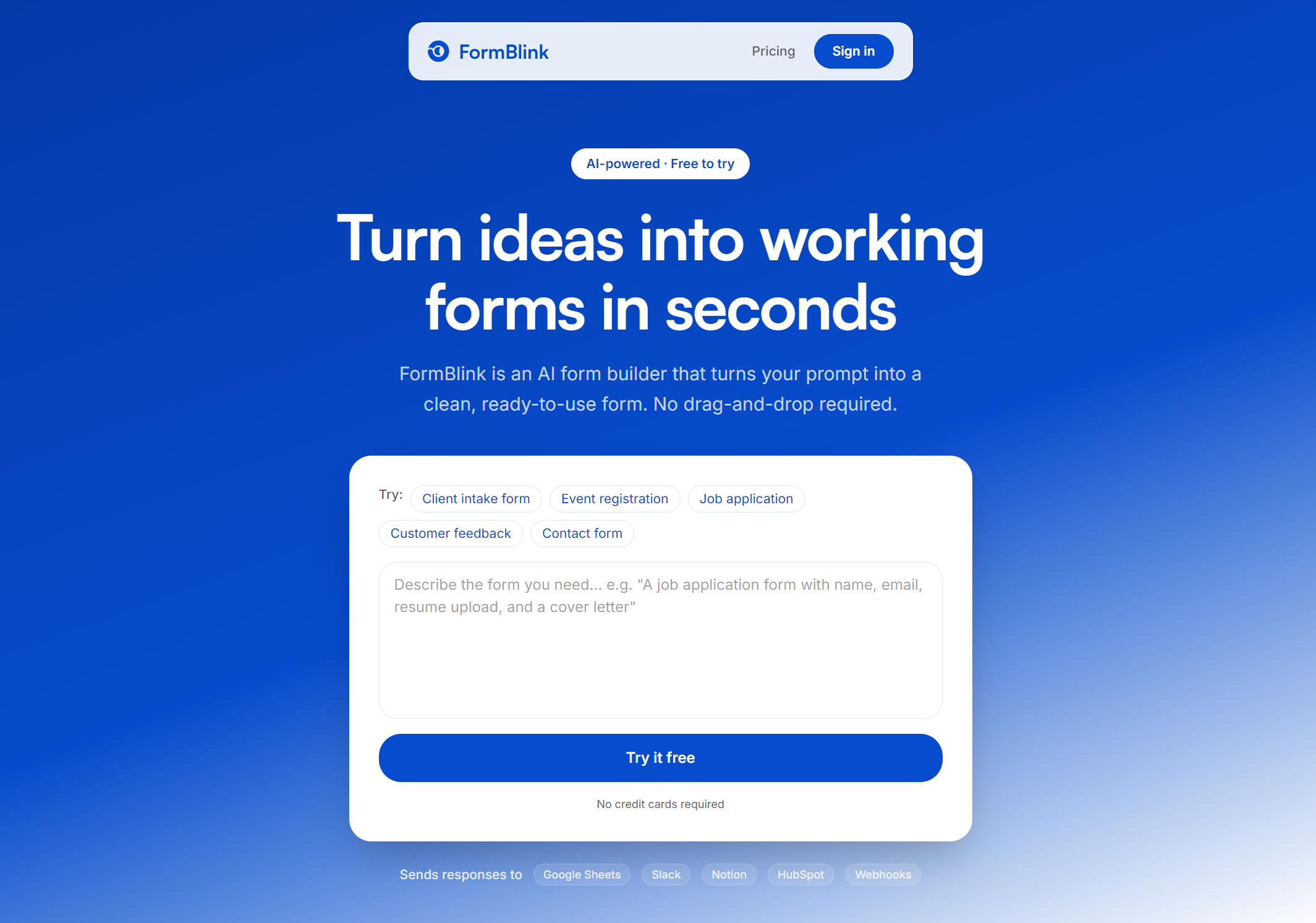 FormBlink - AI Form Builder. Create Forms Instantly preview
