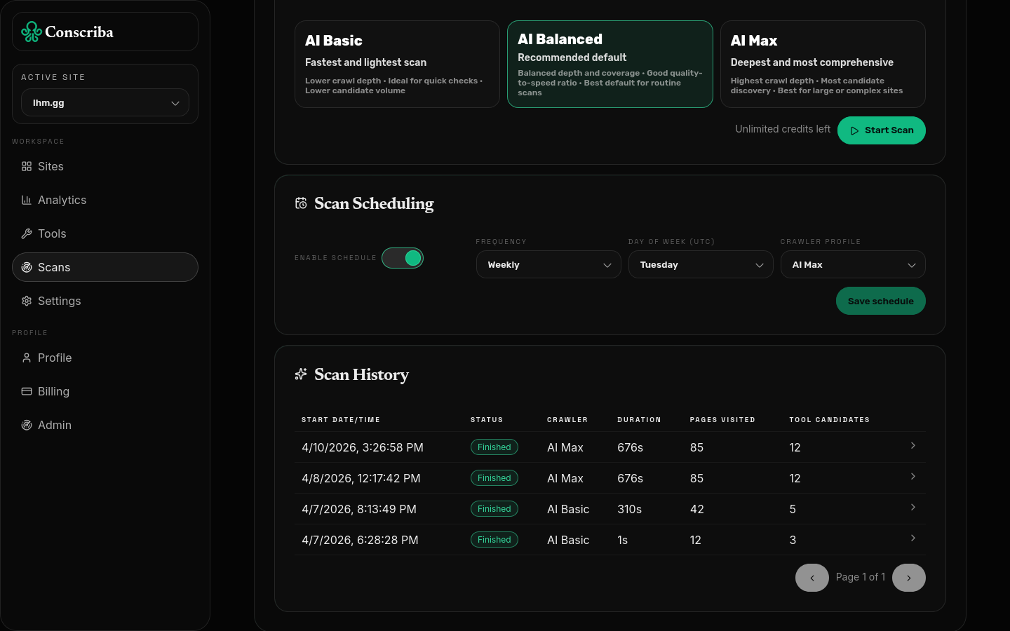 Conscriba - add WebMCP to your website for free screenshot 2