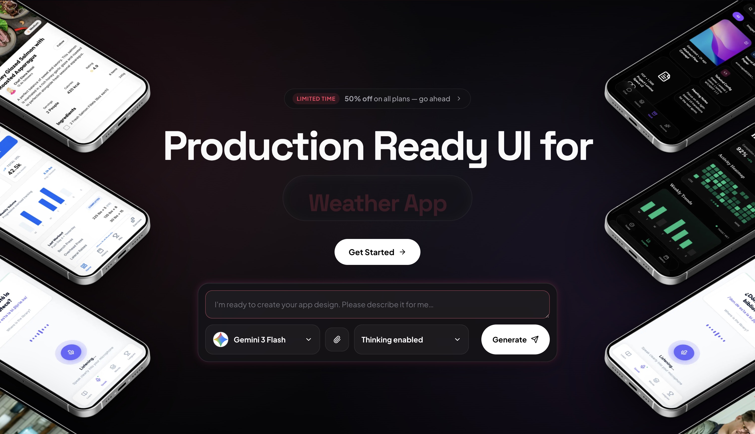 MakeUI — AI Mobile UI Generator for Figma & Code preview