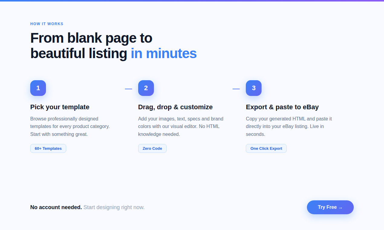eBay Designer — Free eBay Listing Template Builder screenshot 2