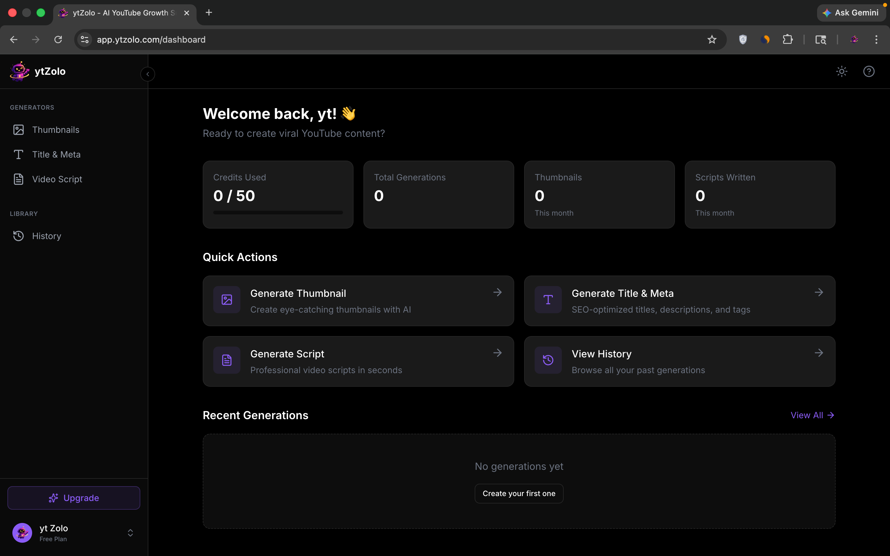 ytZolo - AI YouTube Content Generator screenshot 2