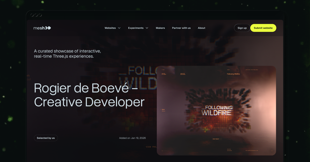 mesh3d - Curated 3D & Interactive Websites screenshot 2