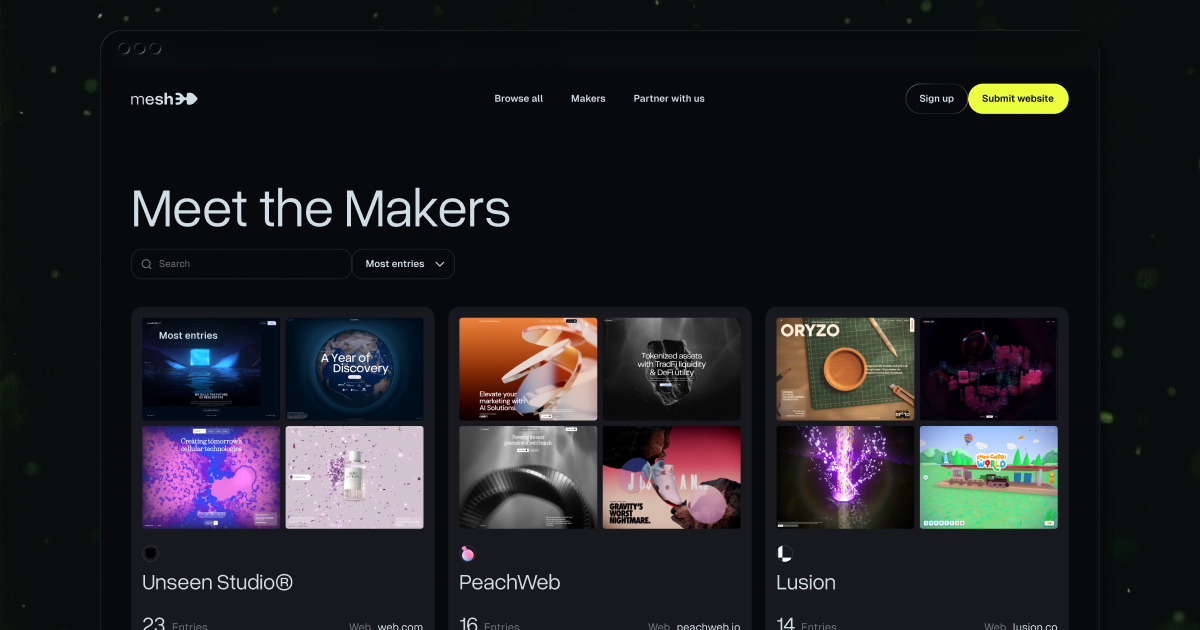 mesh3d - Curated 3D & Interactive Websites screenshot 4