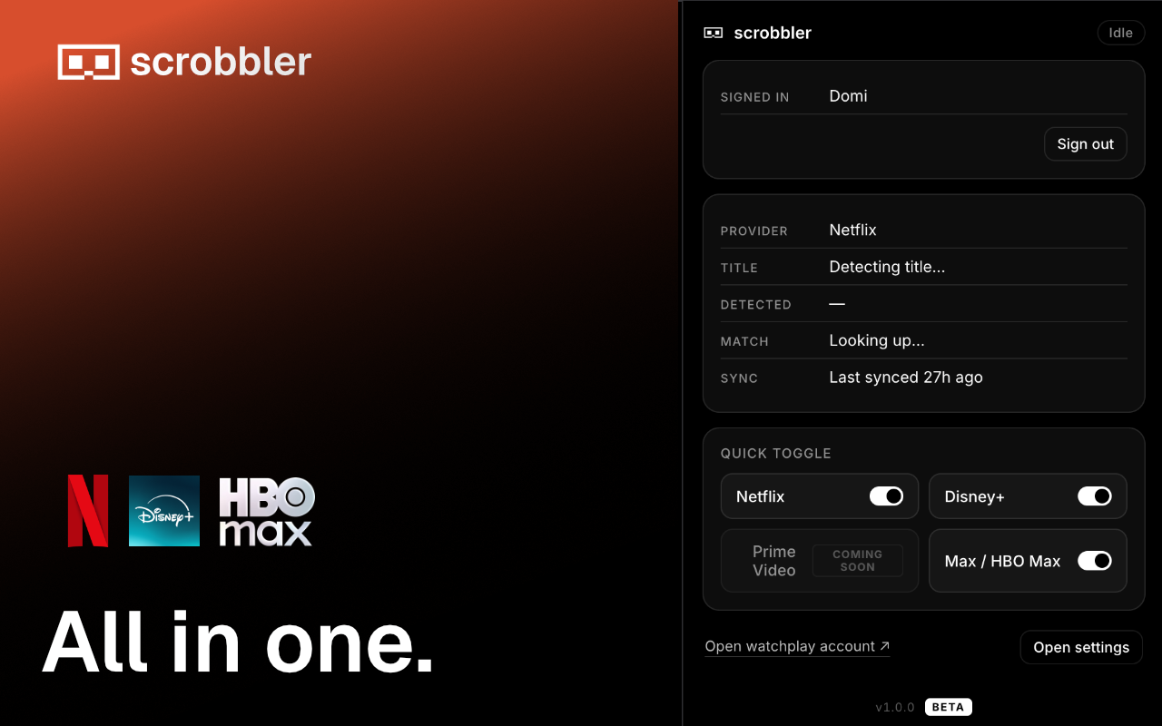 watchplay scrobbler — screenshot 1 of 2