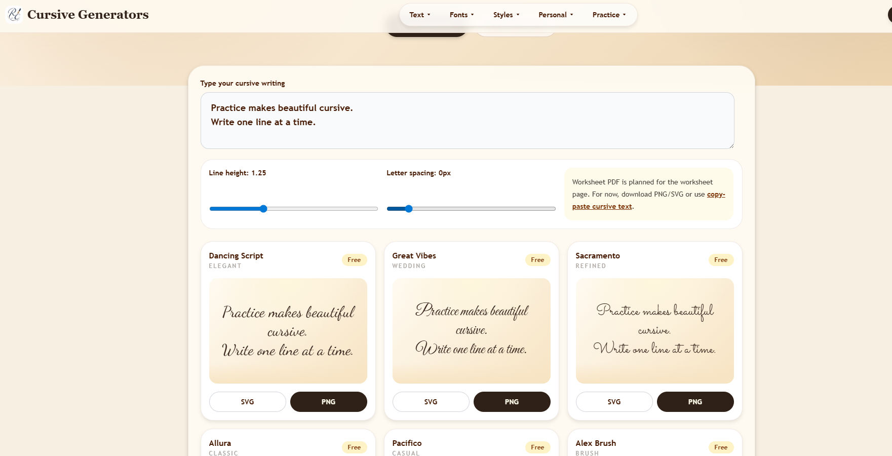 Cursivegenerators — screenshot 1 of 1