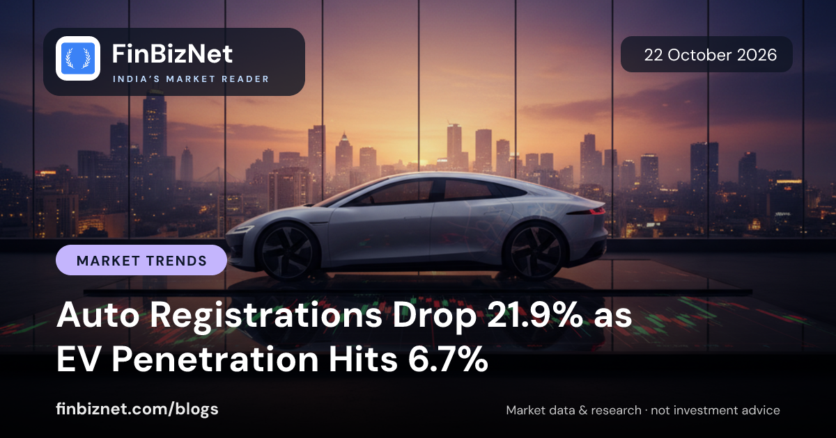Auto Registrations Drop 21.9% as EV Penetration Hits 6.7%