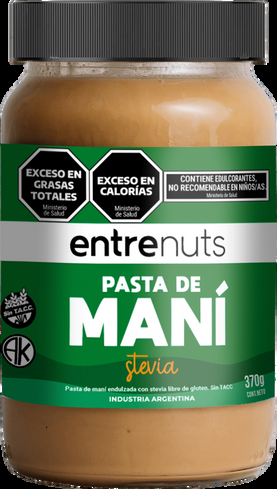 ENTRENUTS PASTA DE MANI C/STEVIA X 370 GRS