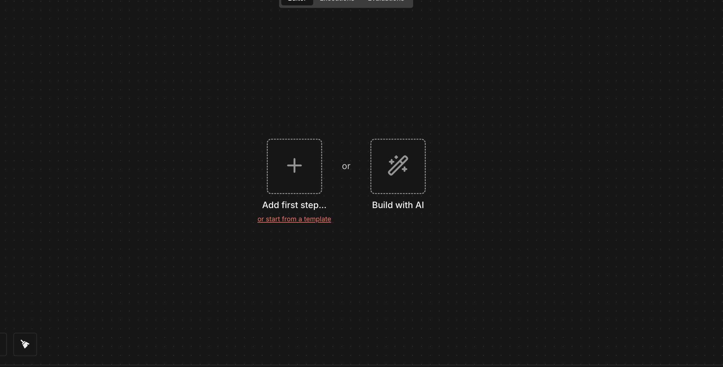 Add first step button