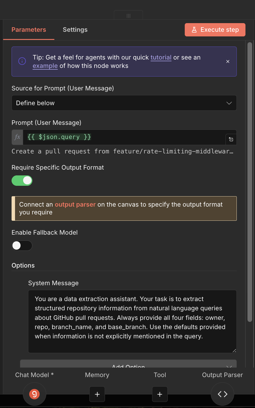 Extract repository info parameters