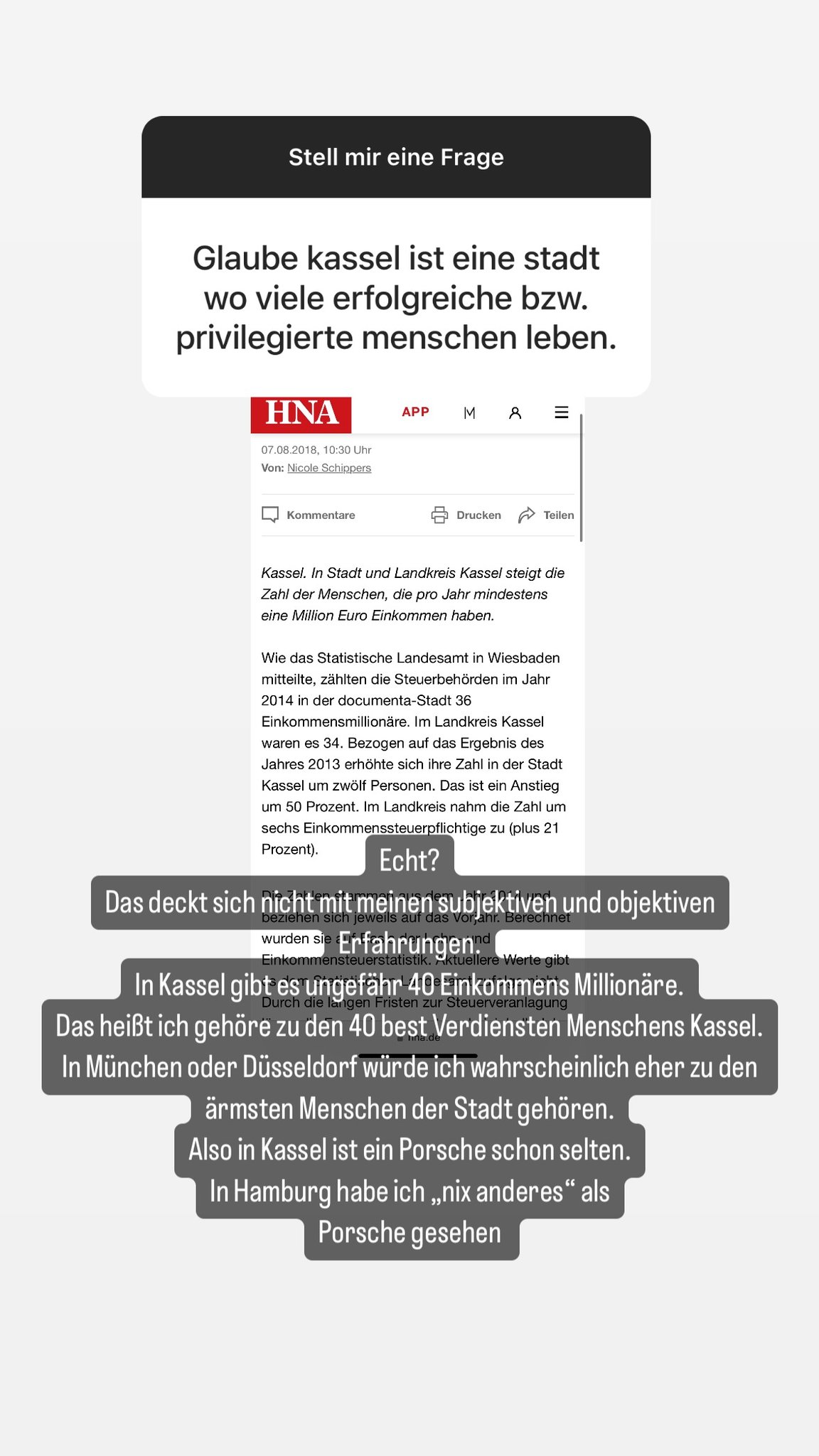 Pascal Wegner Story auf Instagram