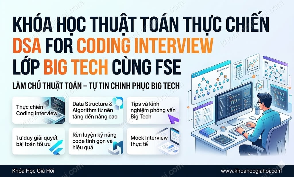 Khóa Học Thuật Toán Thực Chiến DSA For Coding Interview Lớp Big Tech Cùng FSE Khóa Học Thuật Toán Thực Chiến DSA For Coding Interview Lớp Big Tech Cùng FSE
