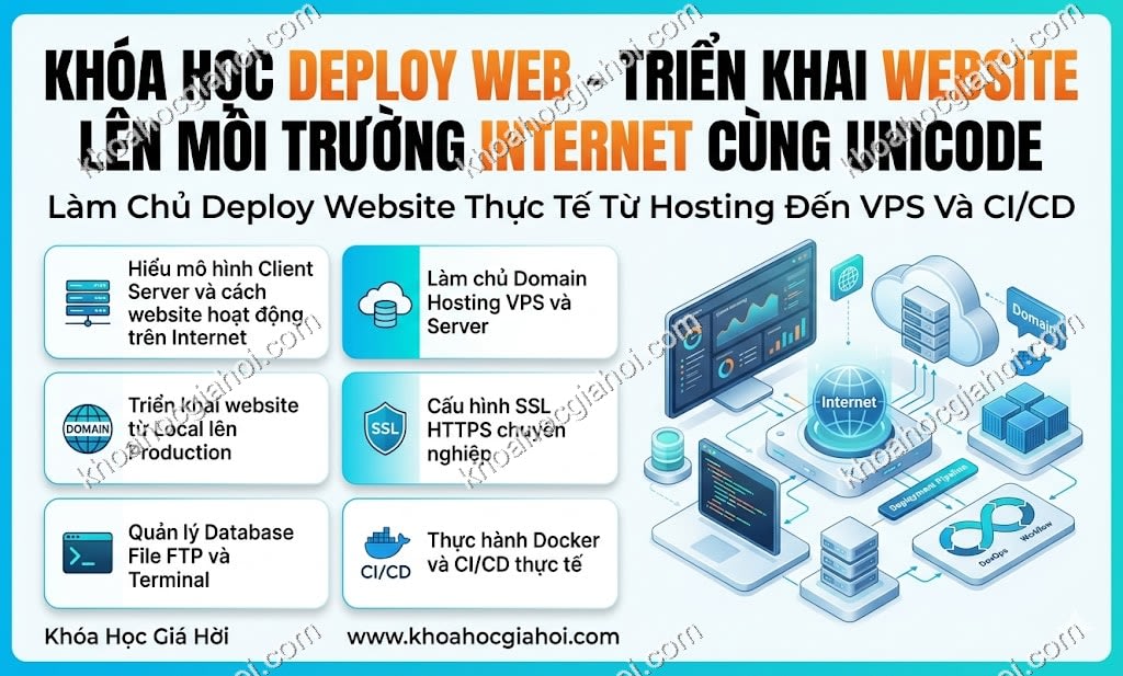 Khóa Học Deploy Web - Triển Khai Website Lên Môi Trường Internet Cùng Unicode Khóa Học Deploy Web - Triển Khai Website Lên Môi Trường Internet Cùng Unicode