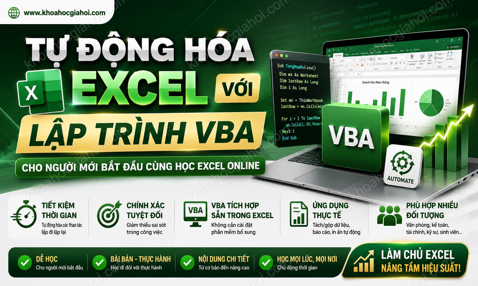 Tự Động Hóa Excel Với Lập Trình Vba Cho Người Mới Bắt Đầu Cùng Học Excel Online