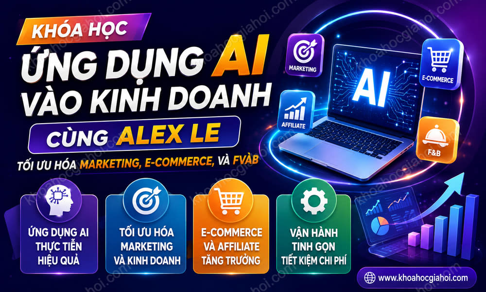 Khóa Học Ứng Dụng AI Vào Kinh Doanh Cùng Alex Le – Tối Ưu Hóa Marketing, E-commerce, Và F&b