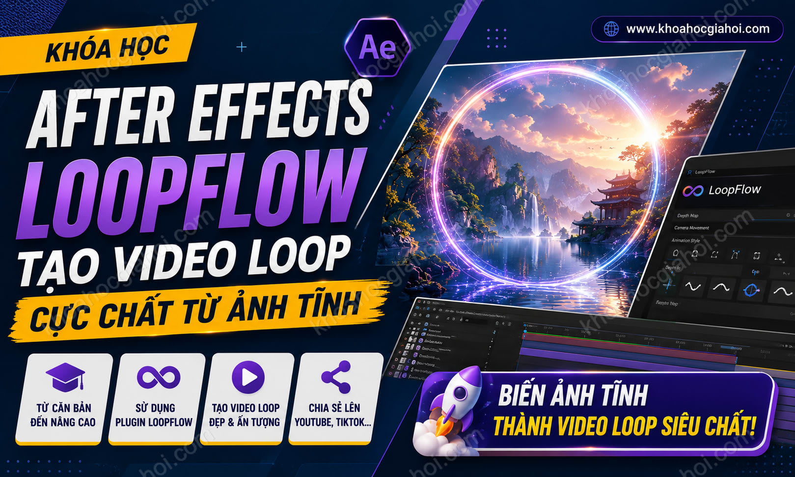 Khóa Học After Effects Loopflow Tạo Video Loop Cực Chất Từ Ảnh Tĩnh