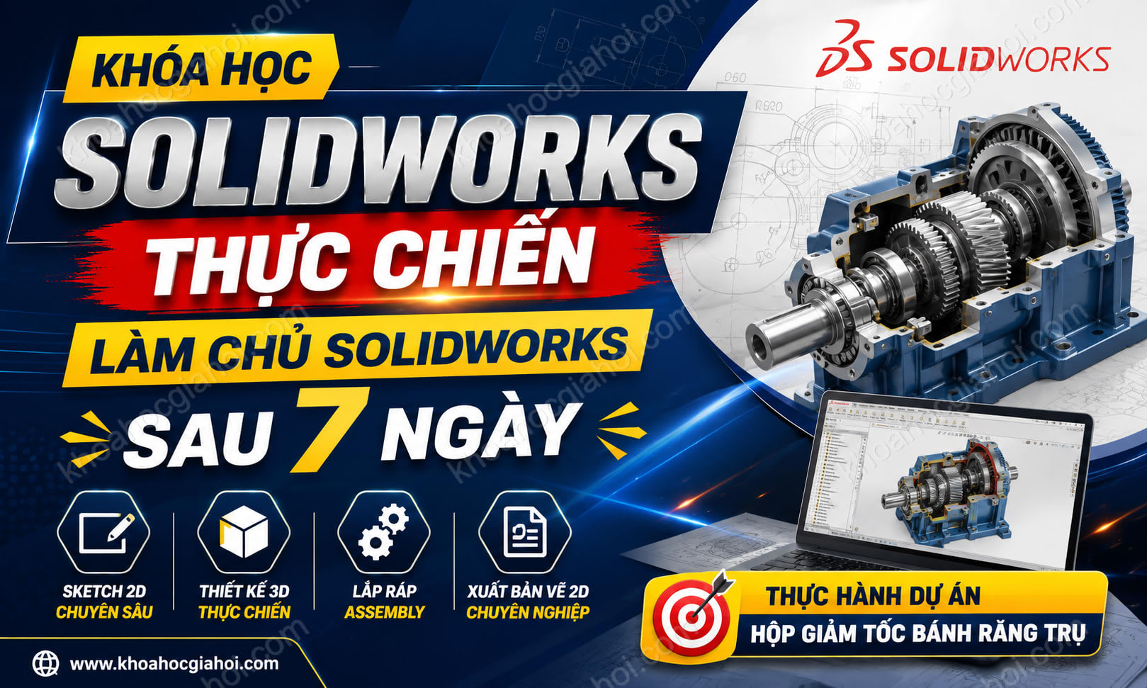 Khóa Học Solidworks Thực Chiến - Làm Chủ Solidworks Sau 7 Ngày