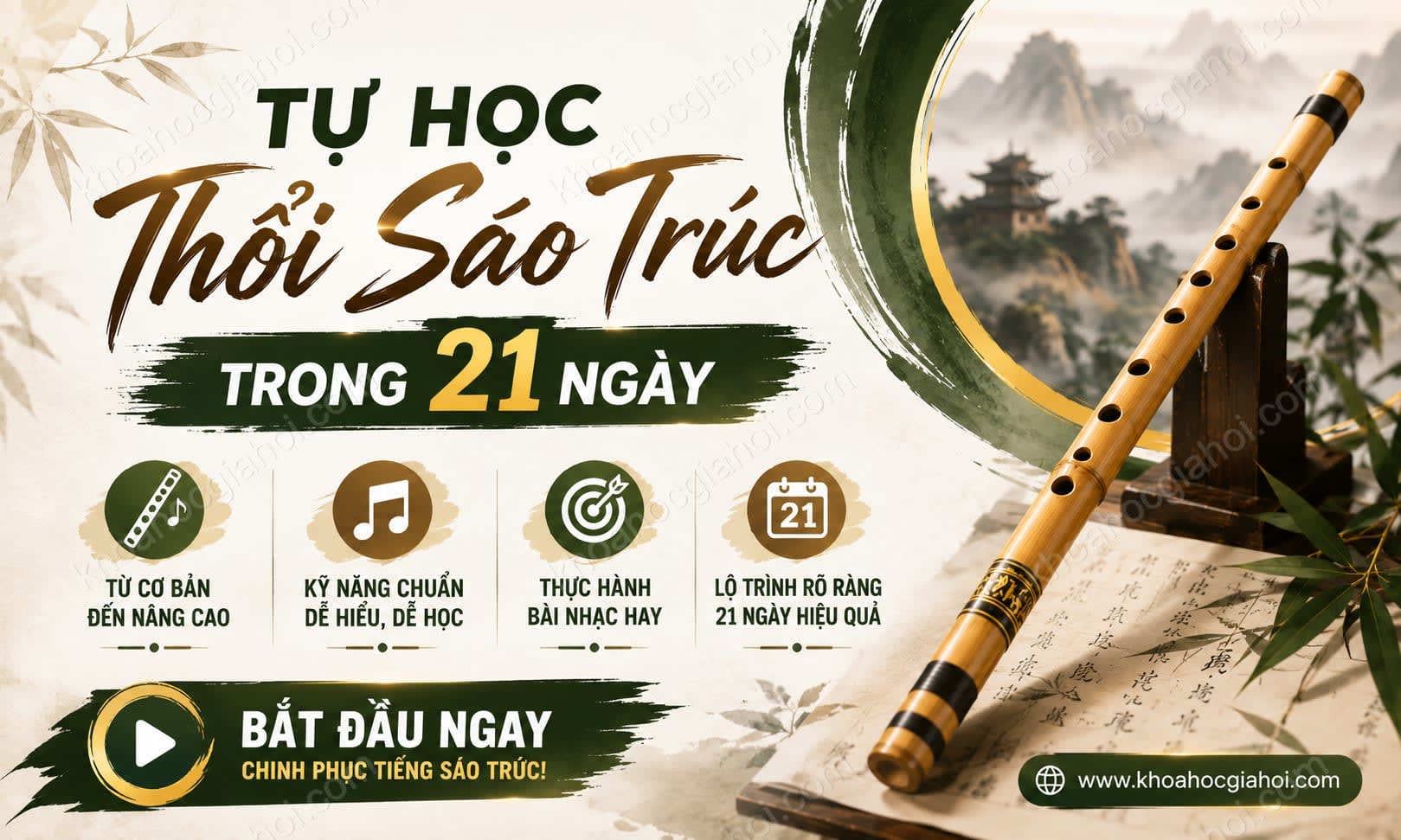 Khóa Học Tự Học Thổi Sáo Trúc Trong 21 Ngày