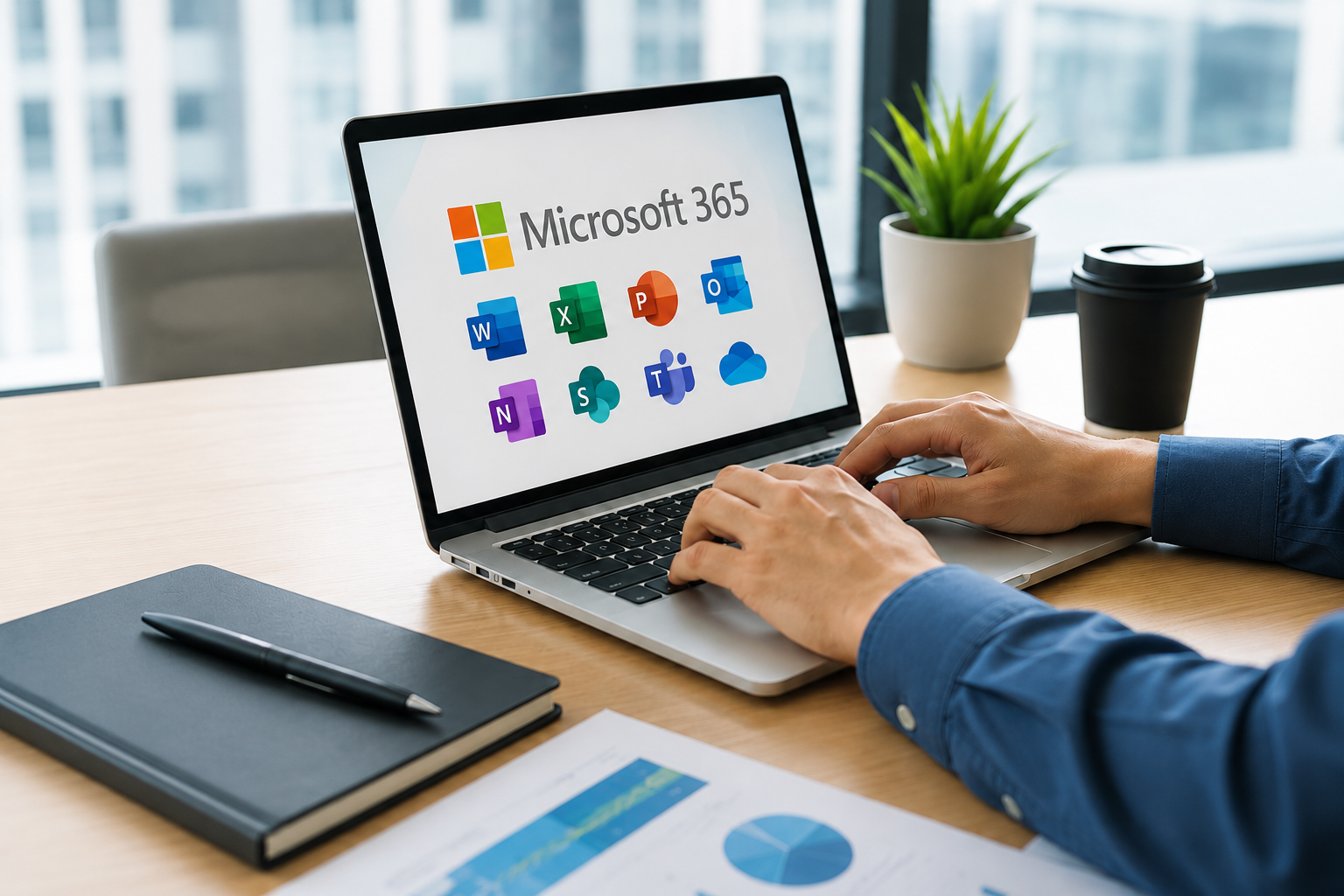 IT specialist reviewing and auditing Microsoft 365 settings to strengthen security, compliance, and user access controls