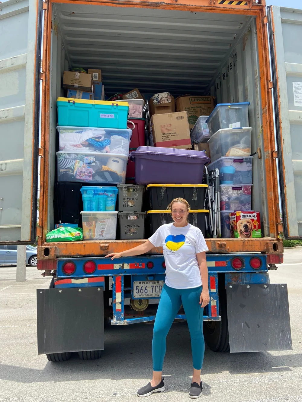 Humanitarian aid being loaded for Ukraine