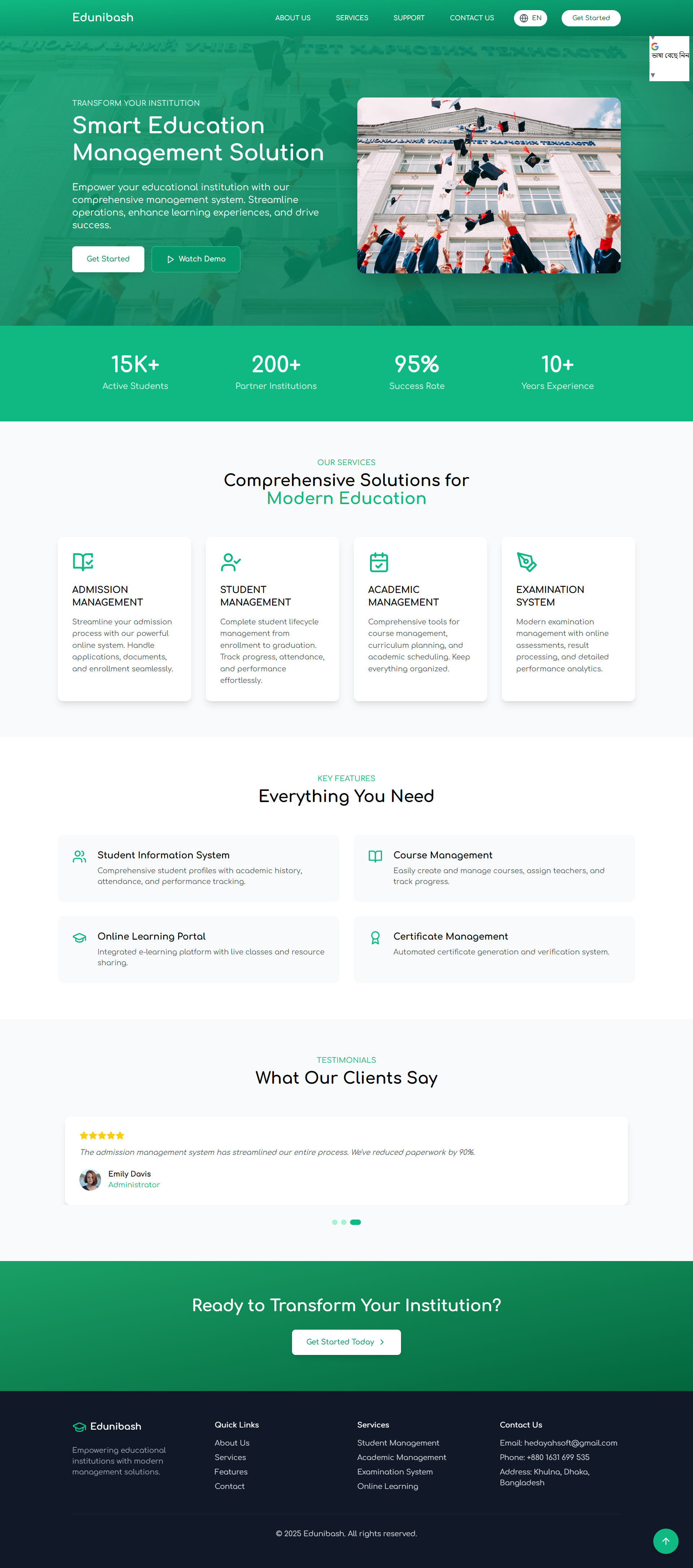 EduNIBASH - Education Management System