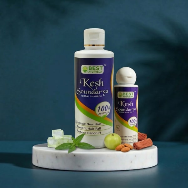 Keshsoundarya Herbal Hair Oil 100ml & Herbal Shampoo 250ml - Authentic Ayurvedic Formulation - Best Ayurveda