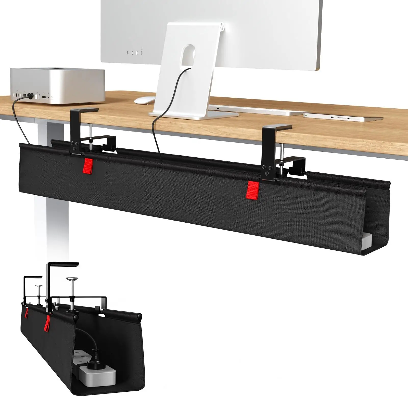 36-inch No Drill Under Desk Cable Management Tray gallery 2