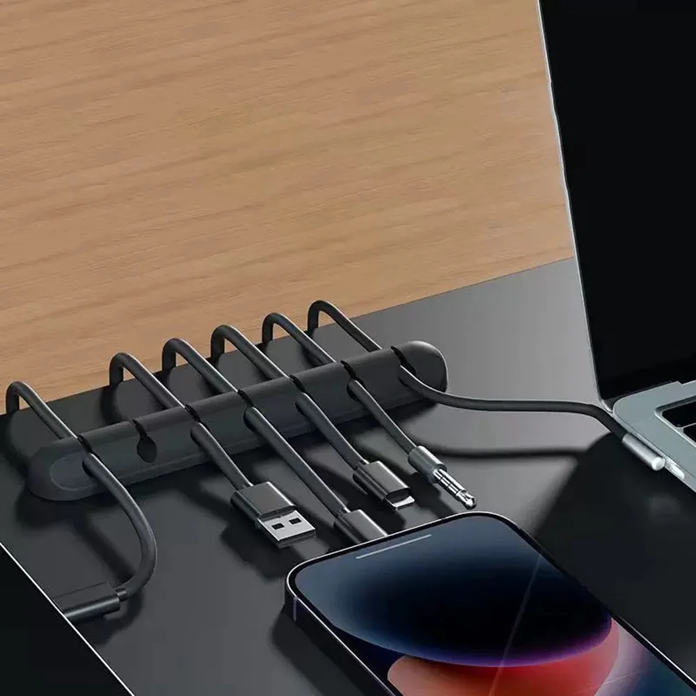 Adhesive Cable Holder Clips Cord Management Wire Organizer for Desktop USB Charging Cable Nightstand Power Cord Mouse Cable gallery 4