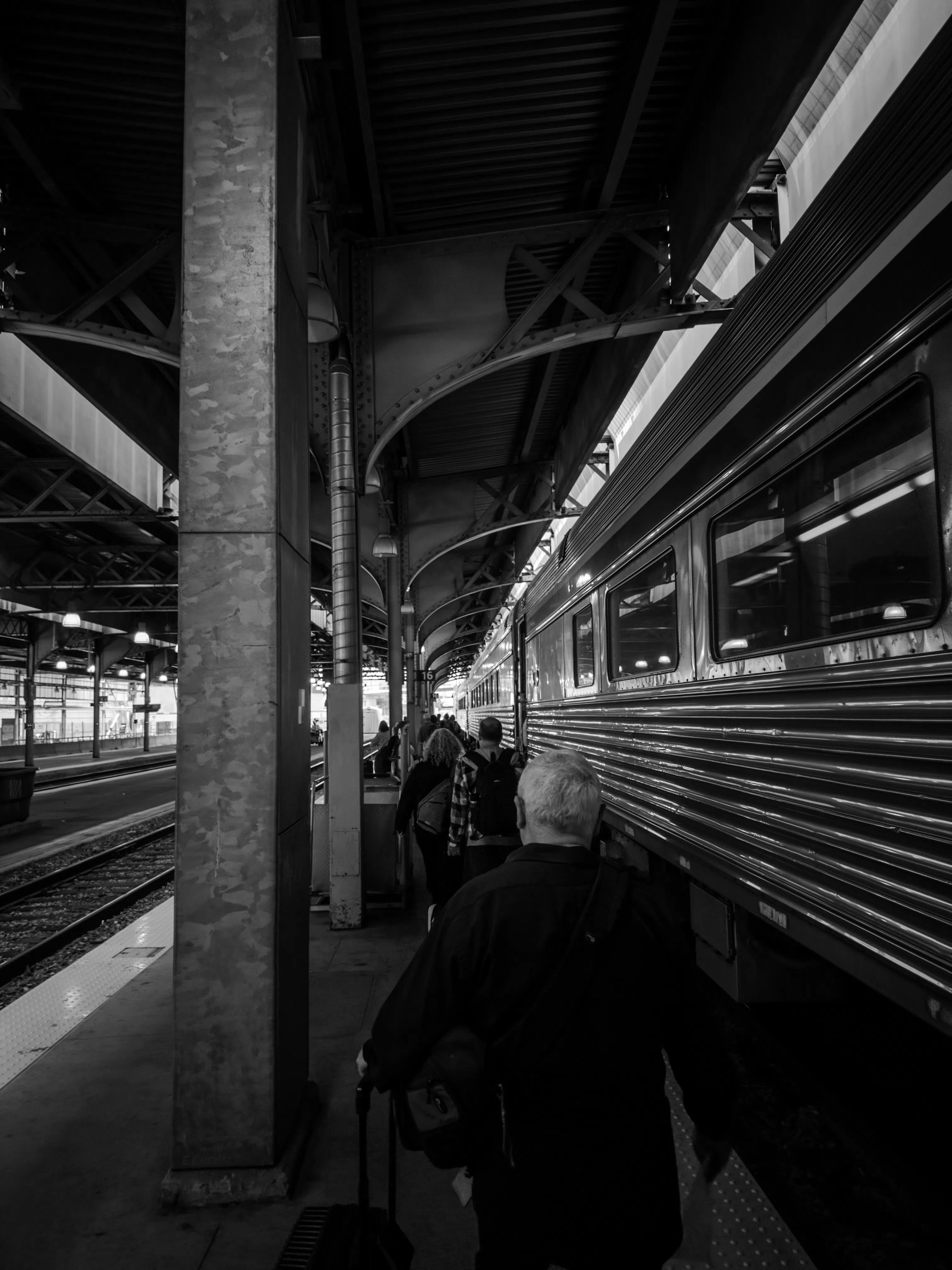 Boarding the VIA Train to London.