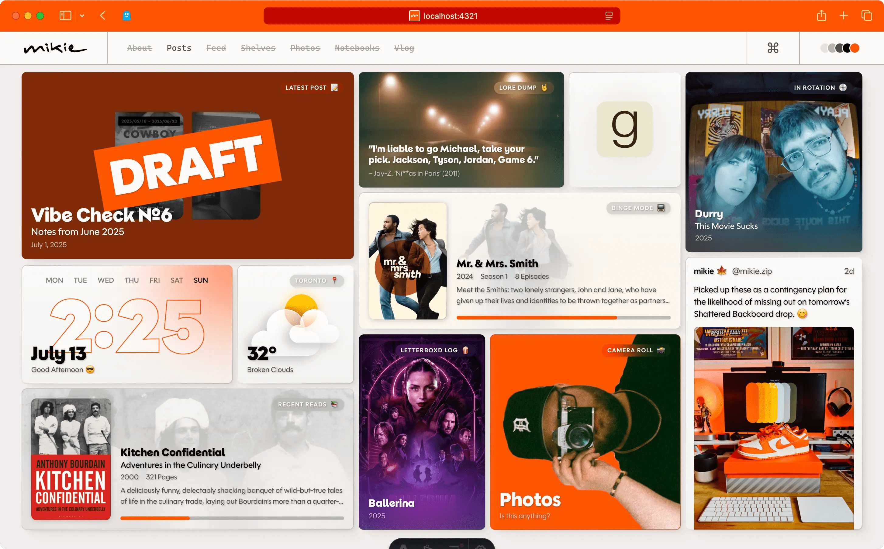 The new homepage design.