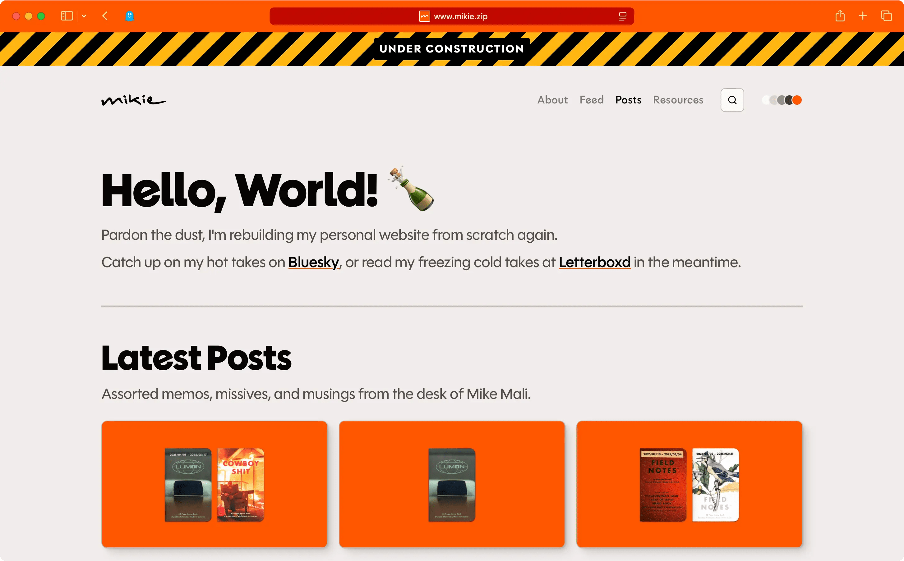 The old homepage design.