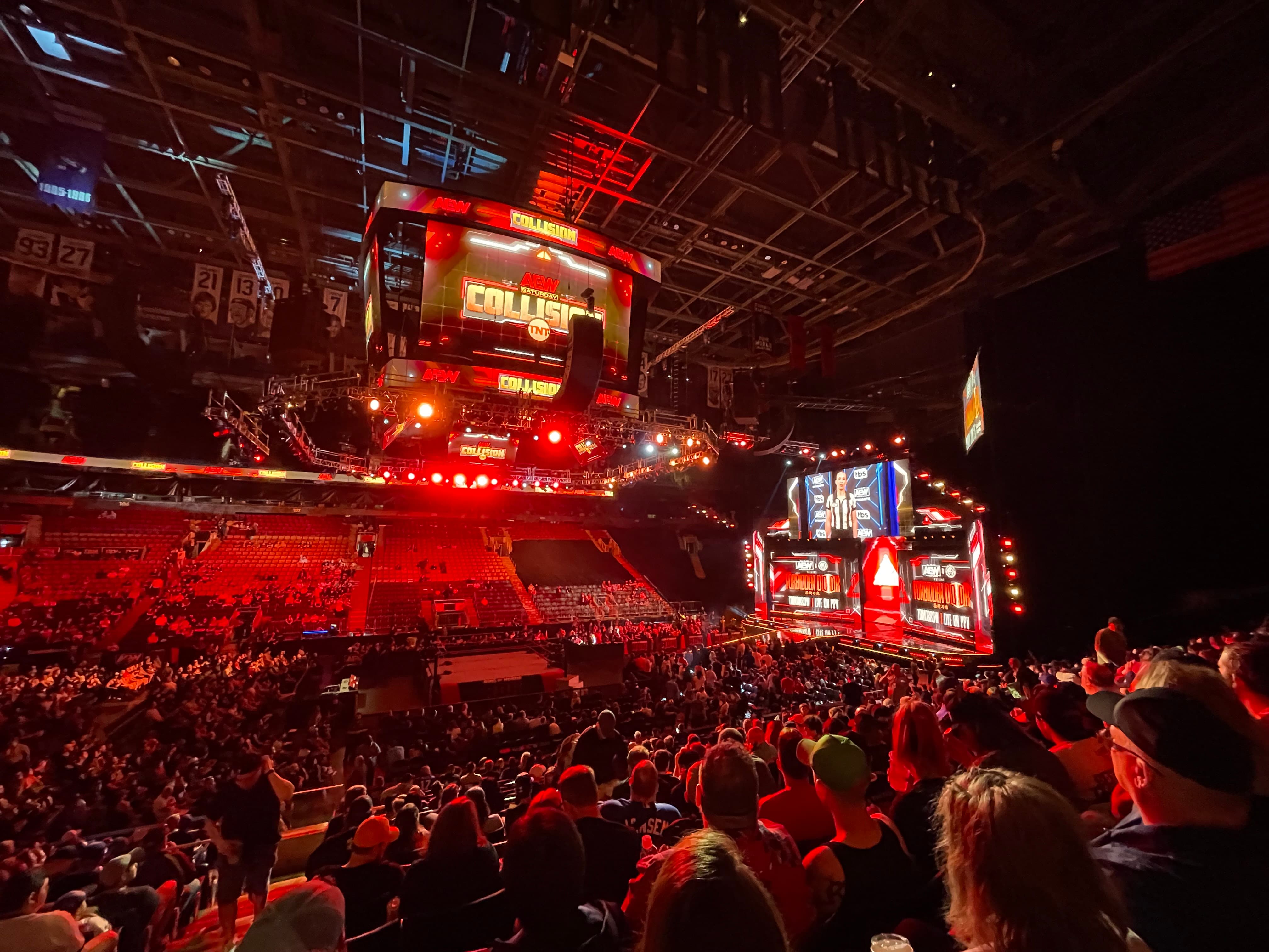 A photo I took from my seat at the 2023 AEW Collision show in Toronto at Scotiabank Arena.