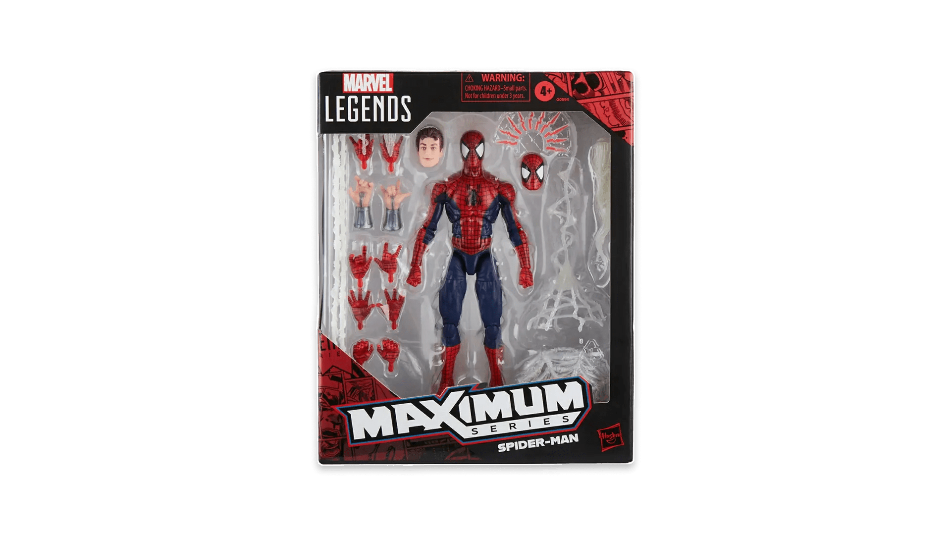 A product image of the new Maximum Series Spider-Man action figure from Hasbro.