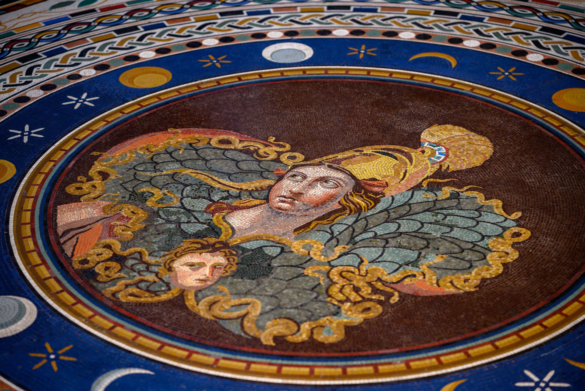 Elegant floor mosaic depicting Roman myths found in Vatican City. Source: pexels.com (Osviel Rodriguez Valdés)