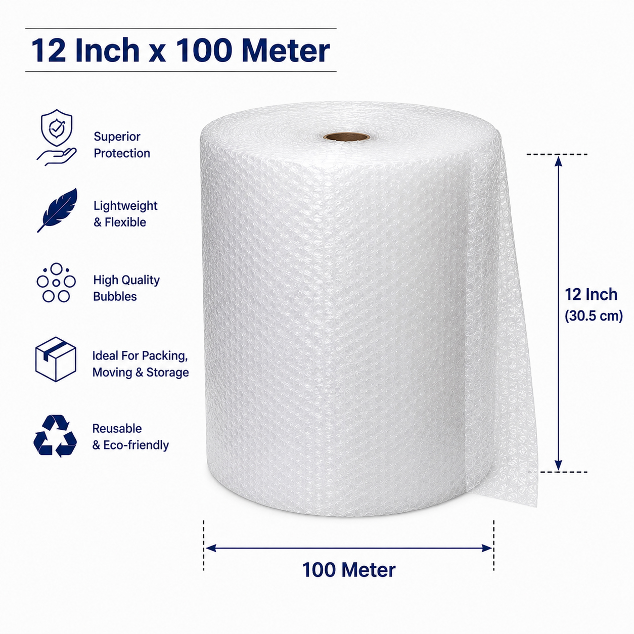 Bubble Wrap Roll 12-inch width x 100-meter length. thumbnail 2, dark luxury skincare photography