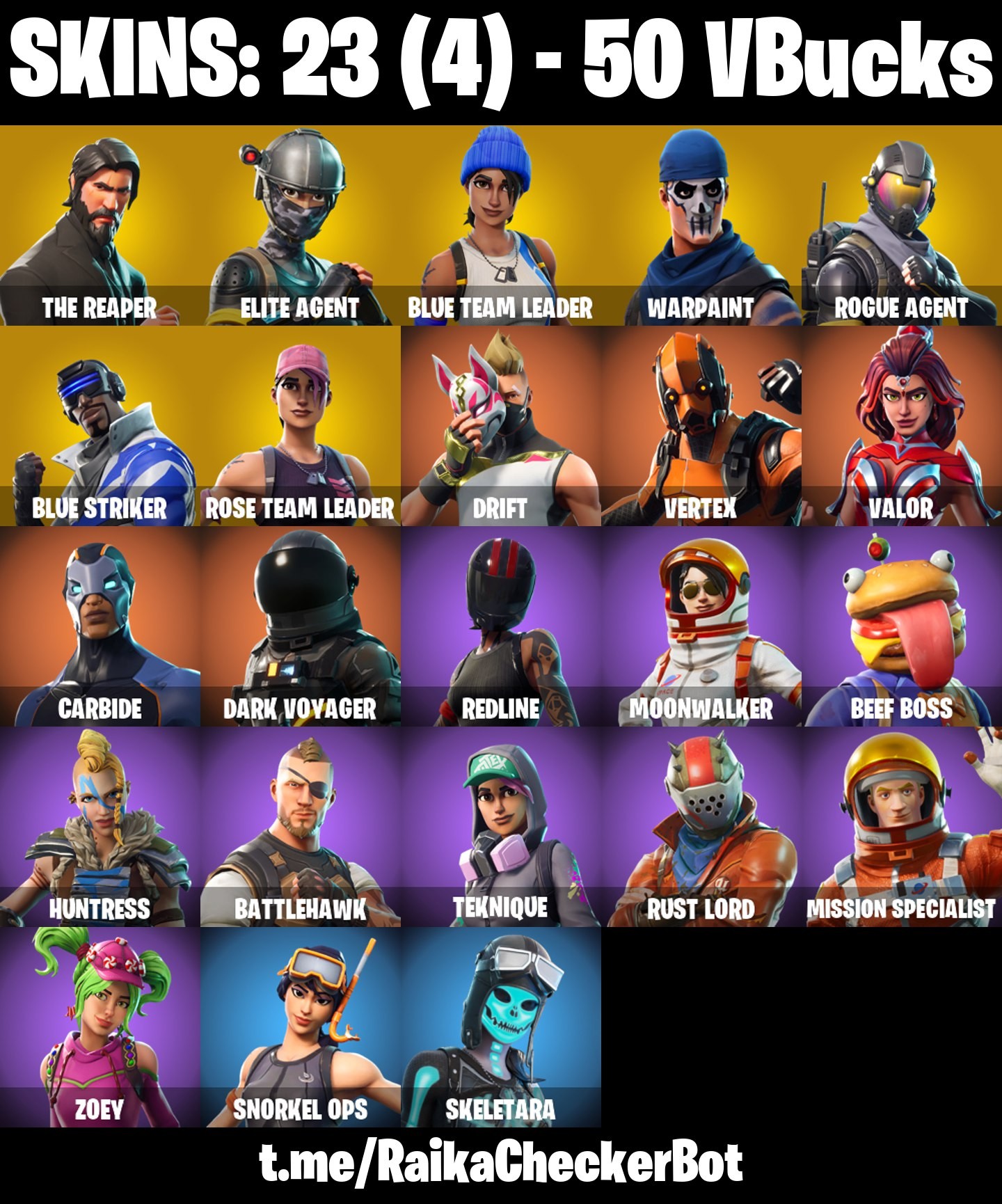 Fortnite Account ( PLAYSTATION / XBOX / PC / MOBILE / NINTENDO ) CHANGE MAIL, THE REAPER, TAKE THE L, ELITE AGENT, BLUE TEAM LEADER, OG STW (23 Skins)