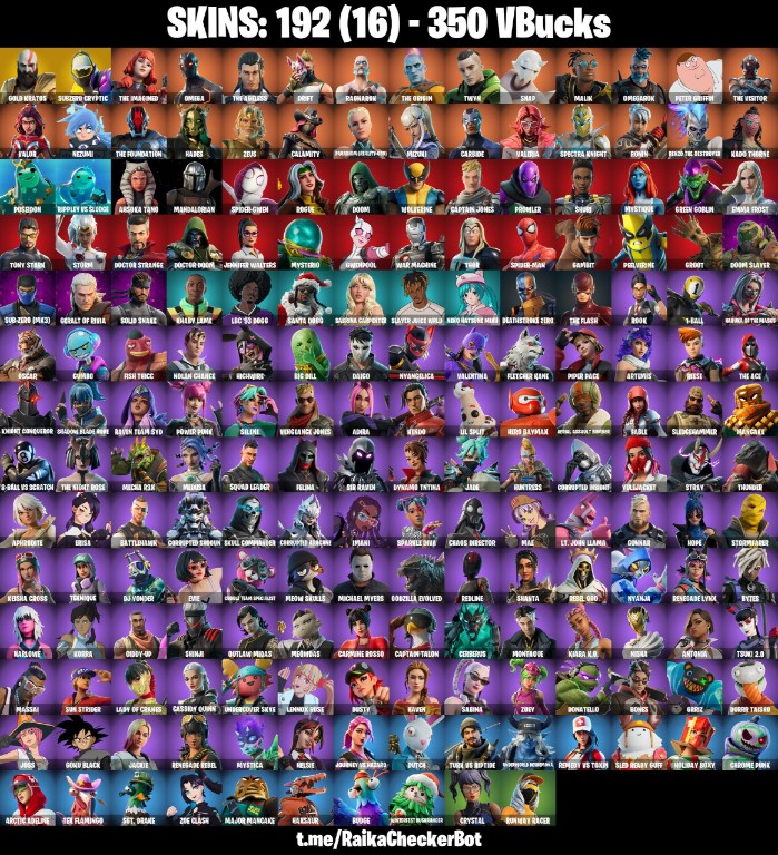 Fortnite Account ( PLAYSTATION / XBOX / PC / MOBILE / NINTENDO ) (Leviathan Axe, Drift, Gold Kratos, Omega, Solid Snake, Snap) (191 Skins)
