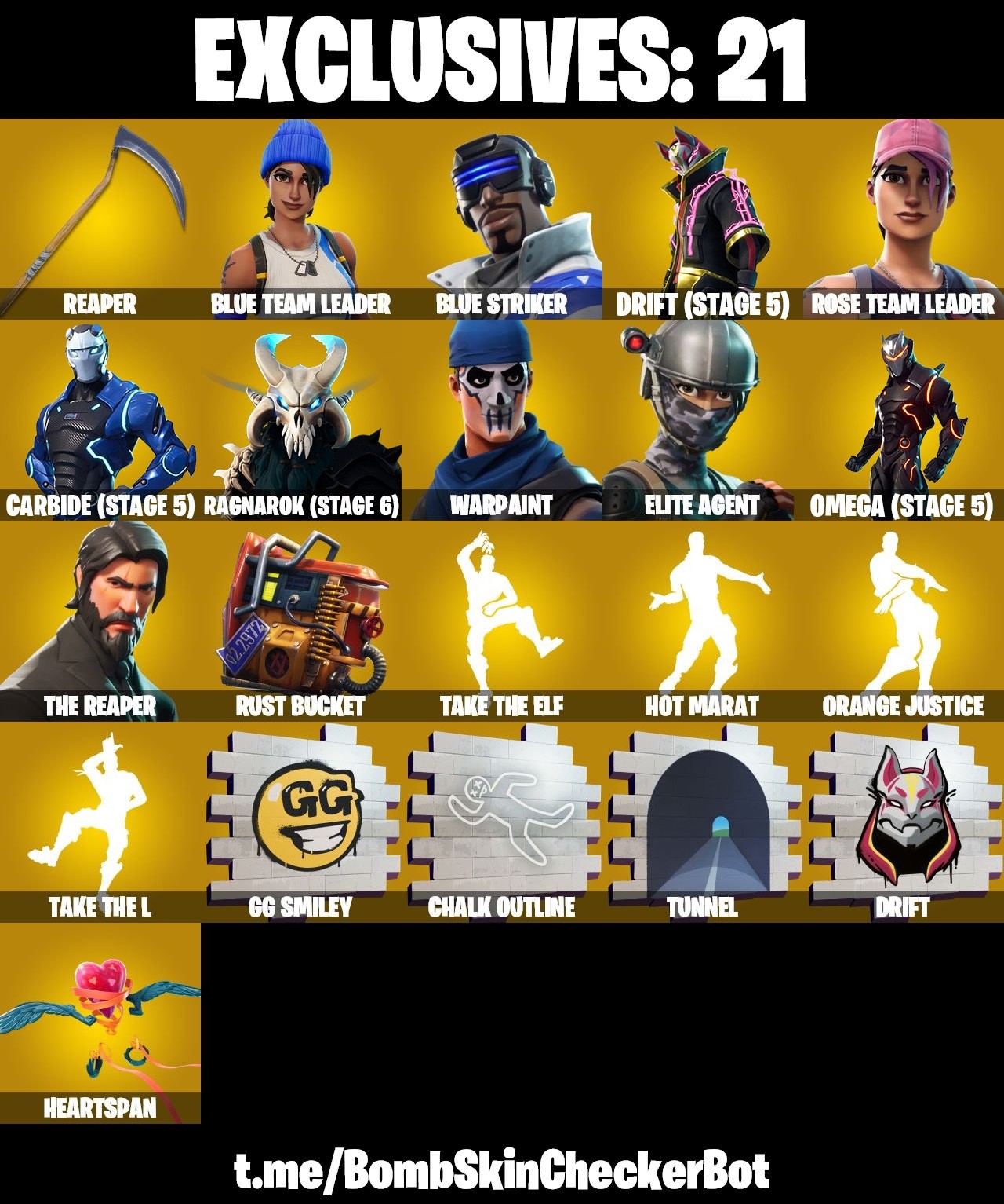 Fortnite Account ( PLAYSTATION / XBOX / PC / MOBILE / NINTENDO ) The Reaper, Omega (Stage 5), Hot Marat, OG STW, Take The L, Rogue Agent, Elite Agent, Elite Servo, Take The Elf (187 Skins)