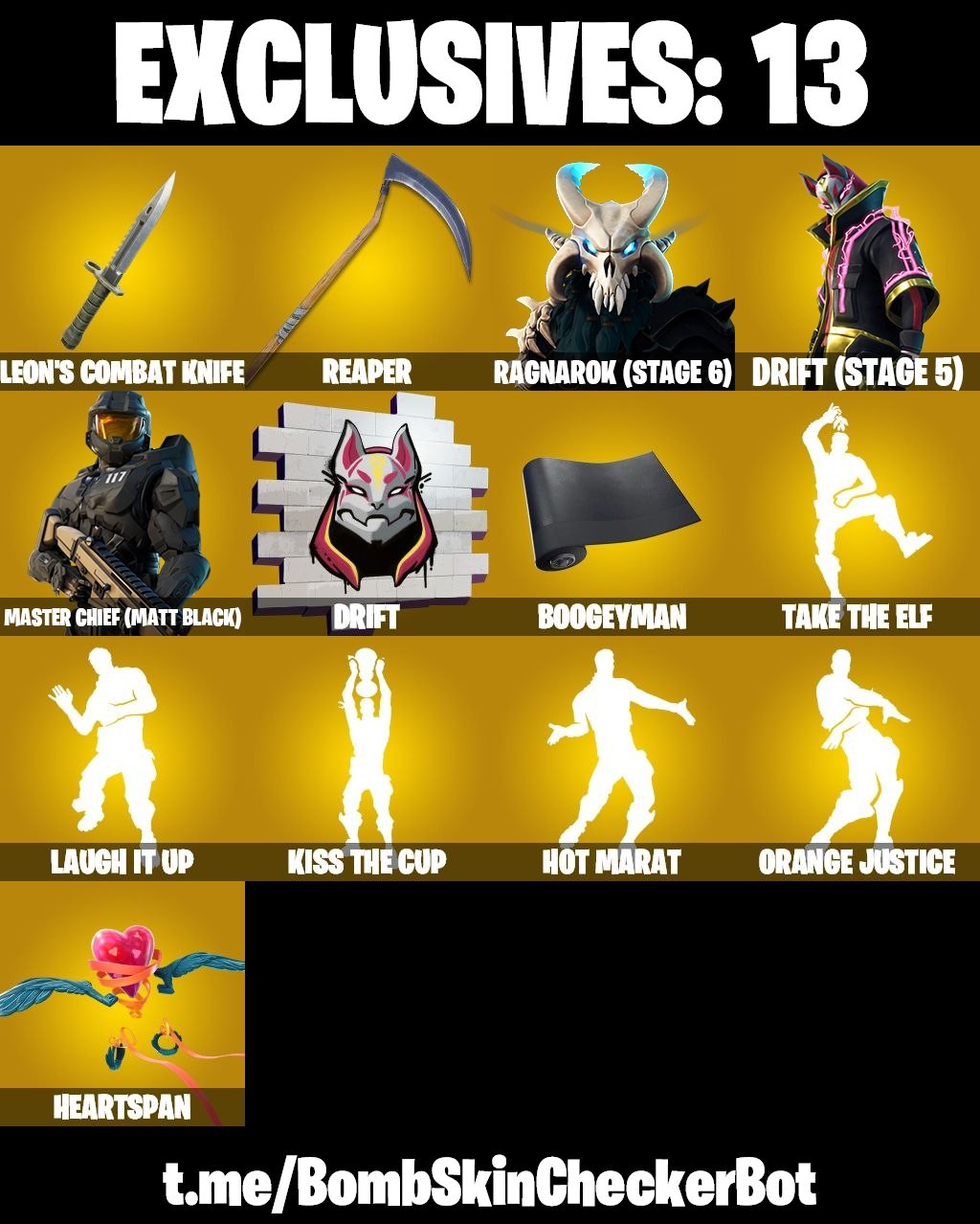 Fortnite Account ( PLAYSTATION / XBOX / PC / MOBILE / NINTENDO ) Hot Marat, Master Chief (Matt Black), Kiss The Cup, Laugh It Up, Take The Elf, Ragnarok (Stage 6), Reaper Axe, Darth Vader (173 Skins)