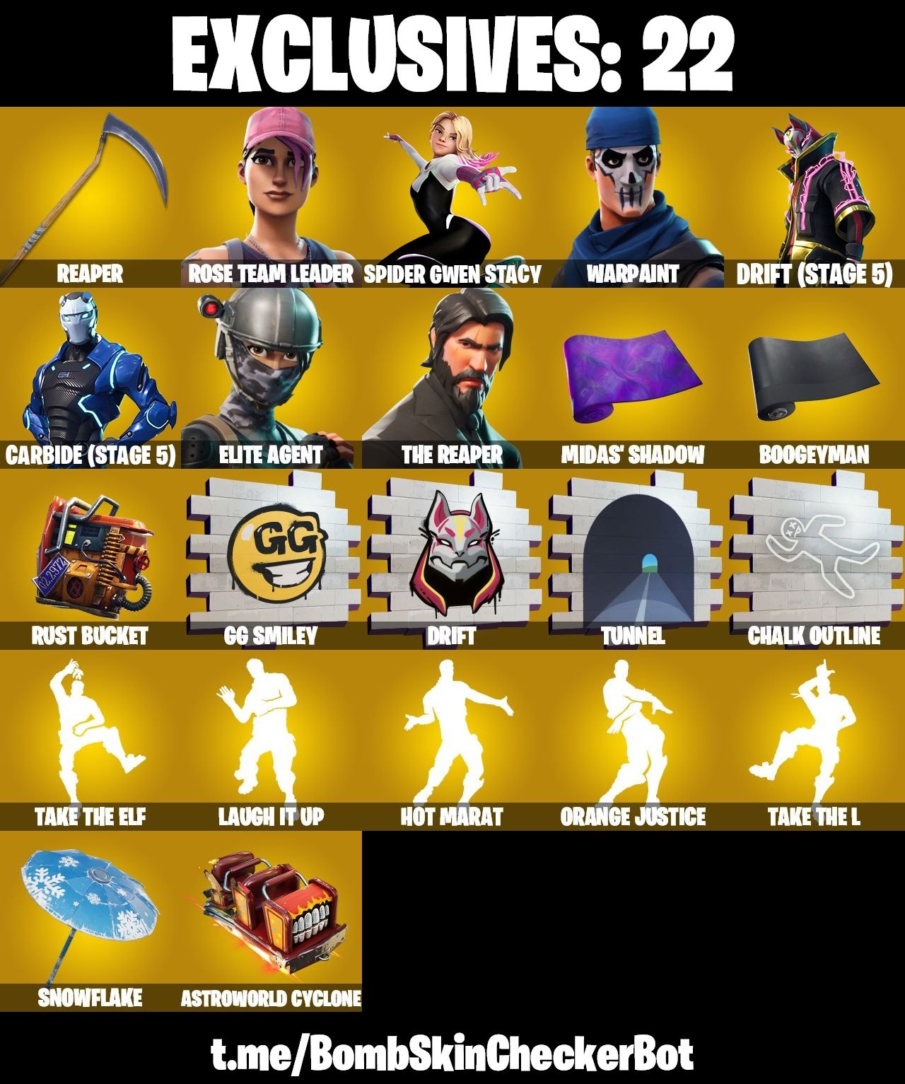 Fortnite Account ( PLAYSTATION / XBOX / PC / MOBILE / NINTENDO ) The Reaper, Reaper, Reapers Back (83 Skins)