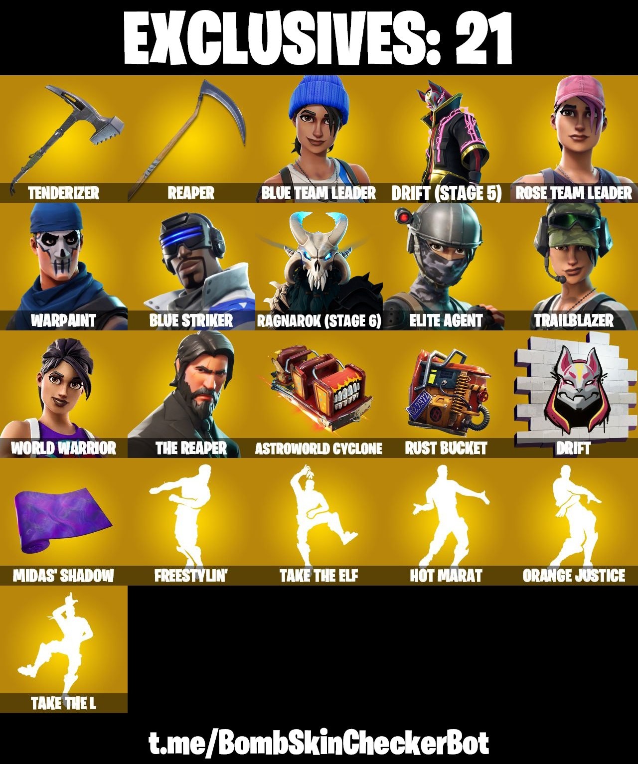 Fortnite Account ( PLAYSTATION / XBOX / PC / MOBILE / NINTENDO ) The Reaper, World Warrior, OG STW, Take The L, Trailblazer, Elite Agent, Reaper, Reapers Back (131 Skins)