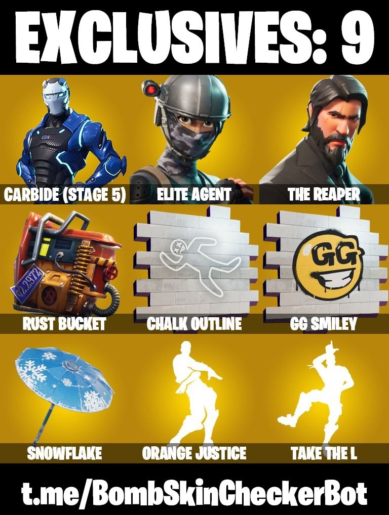 Fortnite Account ( PLAYSTATION / XBOX / PC / MOBILE / NINTENDO ) Take The L, The Reaper (14 Skins)