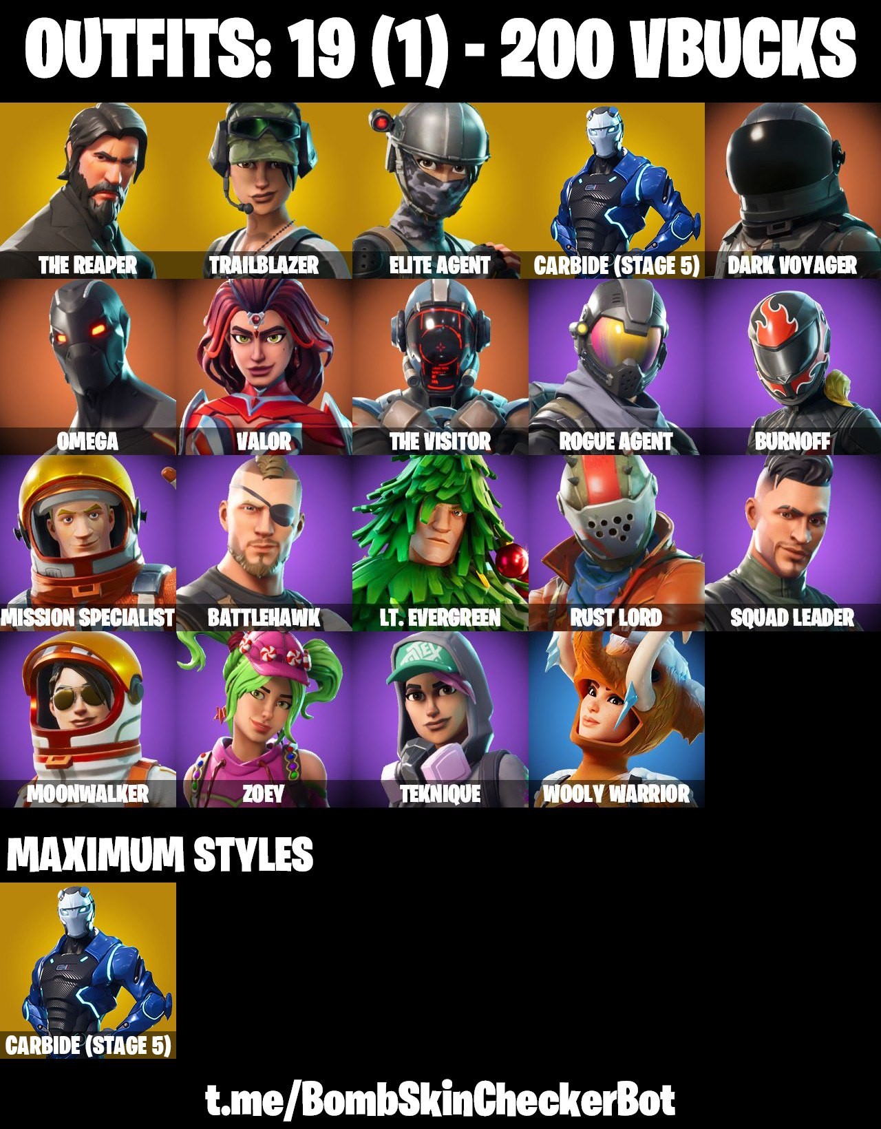 Fortnite Account ( PLAYSTATION / XBOX / PC / MOBILE / NINTENDO ) Take The L, The Reaper (19 Skins)
