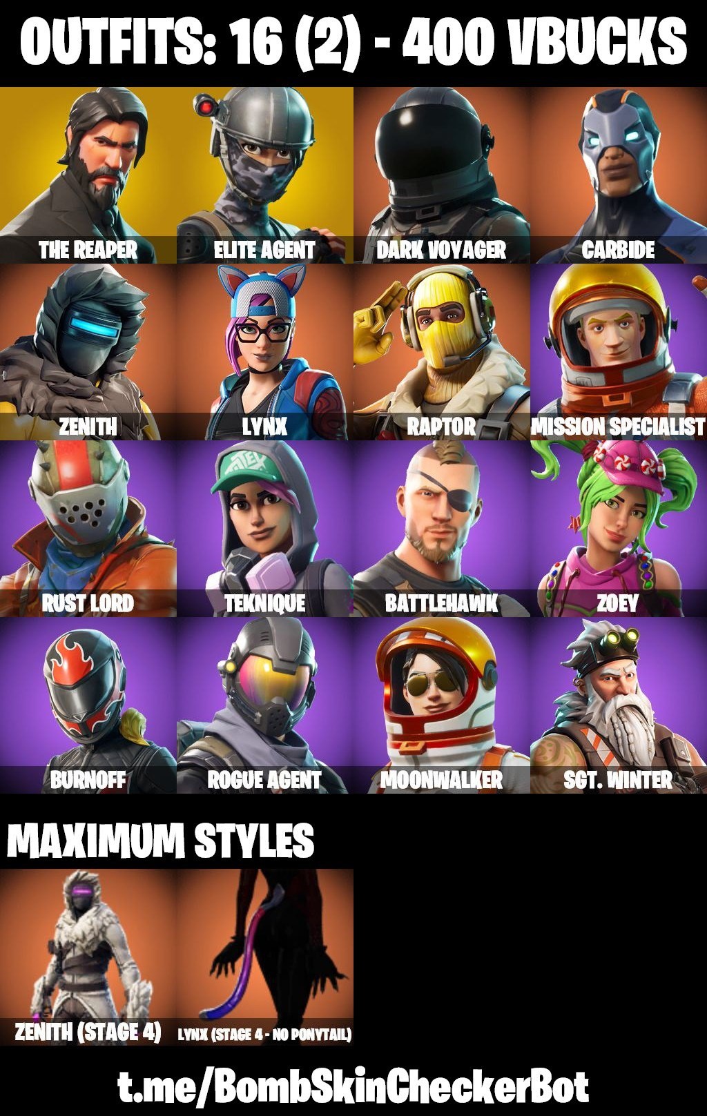 Fortnite Account ( PLAYSTATION / XBOX / PC / MOBILE / NINTENDO ) Take The L, The Reaper (16 Skins)