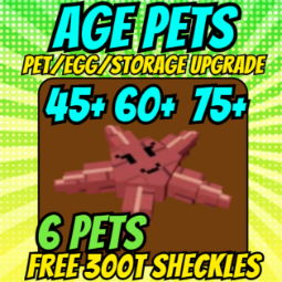 (x2) AGE 45, AGE 60 , AGE 75 PETS  FREE 300T SHECKLES | Grow a Garden | GAG | FOR PET , EGG , STORAGE UPGRADE